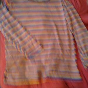 Striped Multicolor Long Sleeve Women's Top